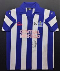 Huddersfield Town​ players shirt of Paul Jones from the 80's framed 